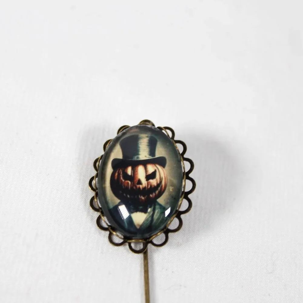 Unisex Boutonniere Pin Brooch Pumpkin Gothic Victorian & Steampunk Aesthetic